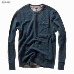 Relwen Micro Waffle Crew Pocket Sweatshirt Sweater Medium in Navy Rare Exclusive